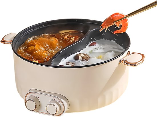Hotpot - Hotpot Electrisch - Hotpot Pan - Beige - ‎40cm x 40cm x 25cm