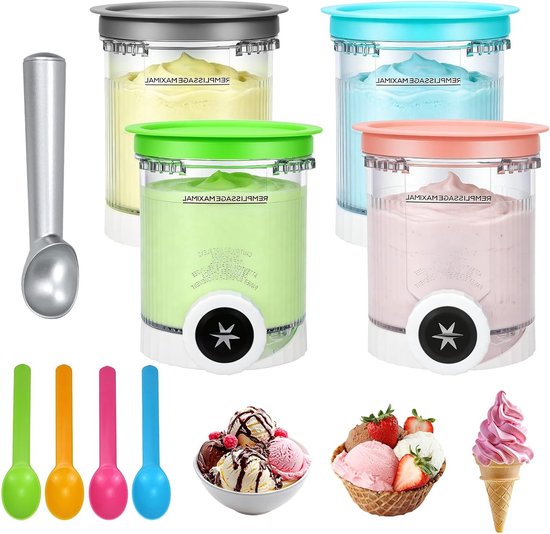 Houder voor 480 ml Creami Tubs, compatibel met softijsmachines en ijsmachines, BPA-vrij, vaatwasmachinebestendig, ideaal voor thuisgebruik en dessertliefhebbers