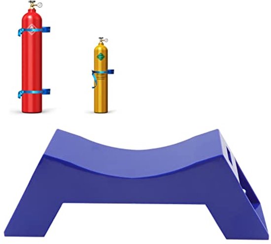 Houder voor gasflesbeugel, wandmontage voor gasfles met verlengschroeven en ondersteunde veiligheidsketting (blauw) van GOK