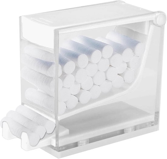 Houder voor tandheelkundige wattenrollen - met flip-top deksel - antislip basis - eenvoudig vullen en organiseren - ShopVlot