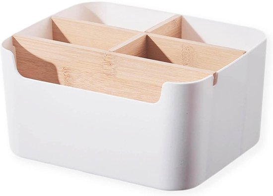Houten Bureau Organizer met 5 Compartimenten voor Kantoor, Woonkamer en Slaapkamer, Pennenhouder en Desk Organizer van Merkloos