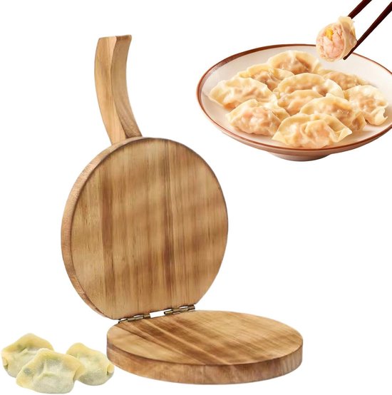Houten Deegpers - Pastamaker Handmatig - Deeg Maken - Robuuste Metalen Componenten - 23 x 15 x 16 cm - Gecarboniseerd