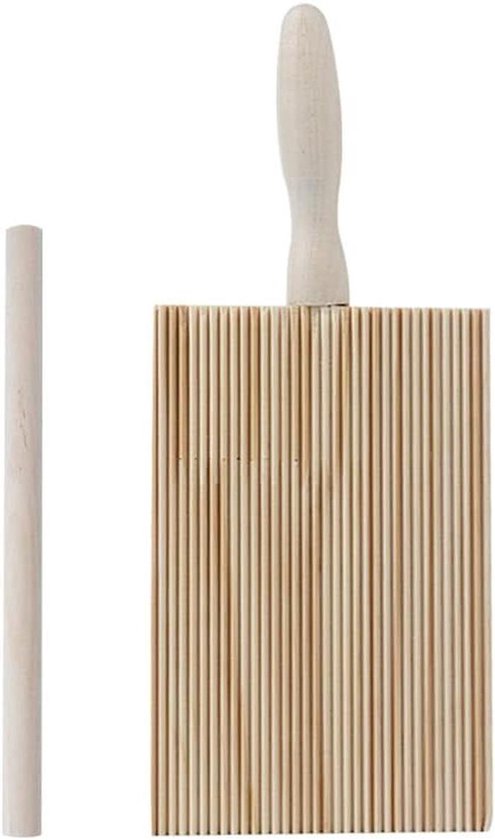 Houten Deegroller Set - Pastamaker Hulpmiddel - Zelf Pasta Maken - Met Handvat en Roller - 21.5 x 8.5 cm