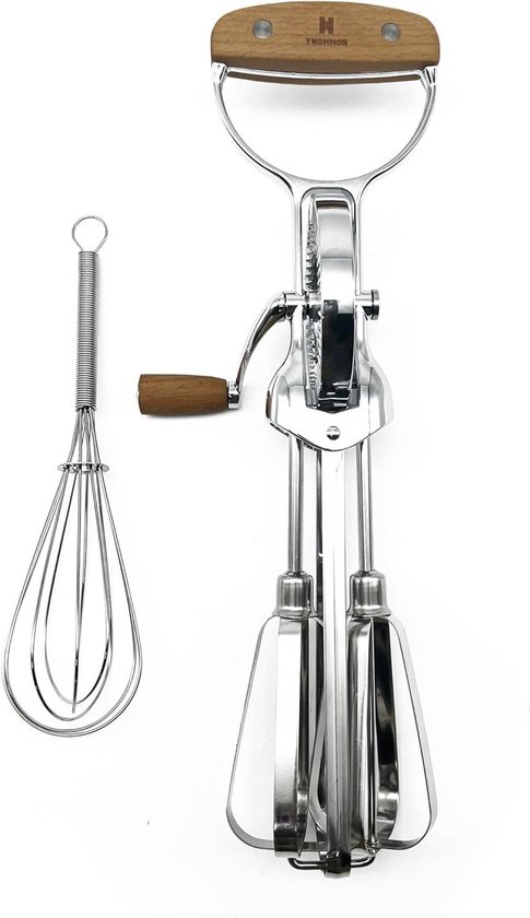 Houten Eierklopper - Handmixer Keuken - Snel Mixen - Handmatige Bediening - 305 cm - Eikenhout