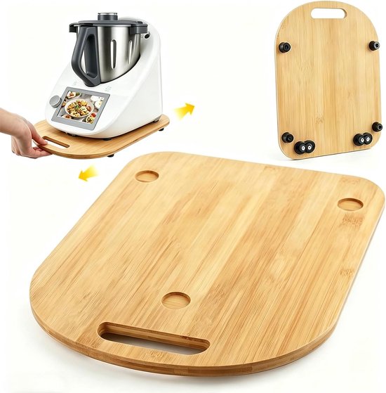 Houten Glijplank 28 x 36 x 1 cm voor Keukenmachines, Geluidsreductie en Snelle Beweging, Ideaal voor Koken en Bakken van Merkloos