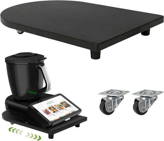 Houten Glijplank voor Thermomix TM7, Antislip, 360° Wielen, Gemakkelijk Verplaatsen, Hoogwaardige Accessoires met Rubber Voeten voor Stabiliteit en Gebruiksgemak van Merkloos