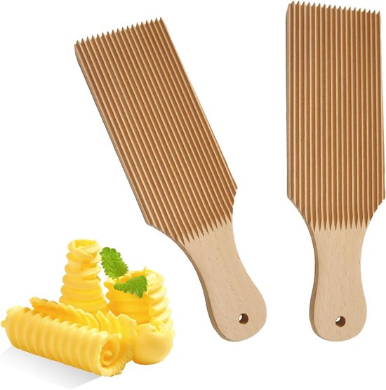 Houten Gnocchi Board voor het Maken van Pasta - 2 Stuks - Ideaal voor Italiaanse Pasta, Gnocchi en Macaroni Accessoires