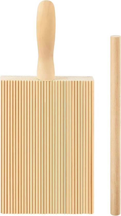 Houten Gnocchi Plank en Pastamachine - Ideaal voor Doe-Het-Zelf Noedelvormen van Spaghettiwiel
