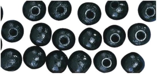Houten kralen 6 mm 6 mm 01 zwart 115 st