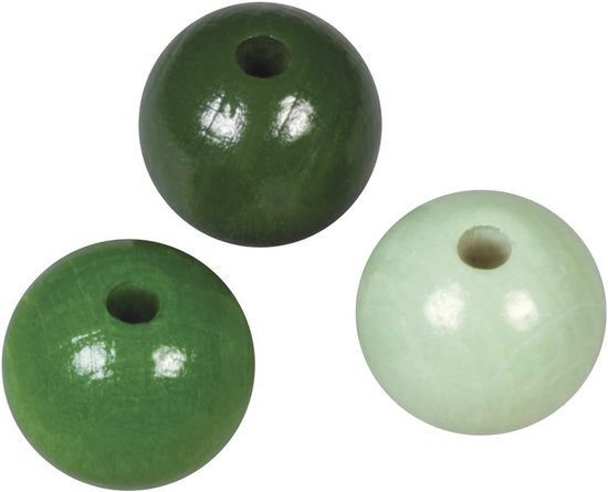 Houten kralenmix FSC 100%, diameter 10 mm, gepolijst, SB-Btl