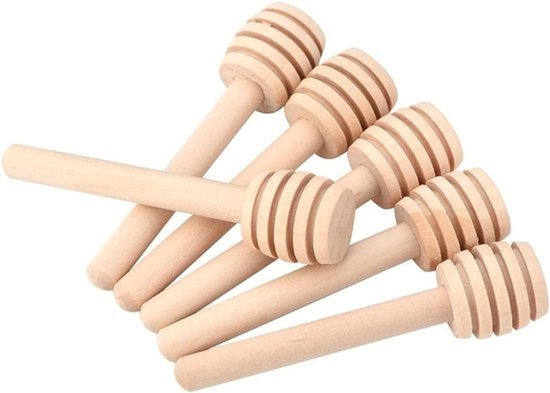 Houten lepelset van 50 stuks voor honing, jam en dranken - Ideaal voor koffie, thee en melk (10 cm)