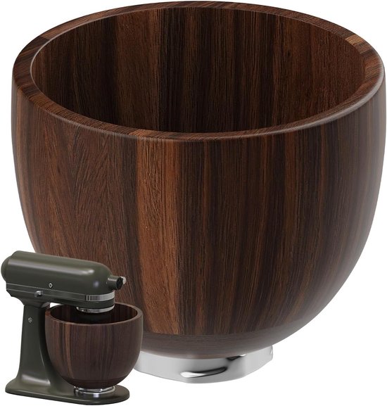 Houten Mengkom - Acacia Kom - Bakken Ingrediënten - RVS Bevestiging - 5 Quart - Natuurlijk Hout