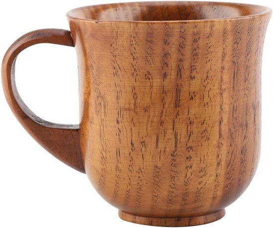 Houten Mok met Handgreep voor Thee, Koffie, Wijn en Bier - Ideaal voor Warme en Koude Dranken van Merkloos