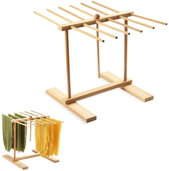 Houten Pasta Droger met 12 Stangen