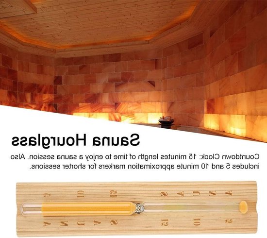 Houten Sauna Zandloper van 30 cm, Duurzaam en Stevig voor Thuisgebruik in de Sauna, Perfecte Timer voor Ontspanning van Merkloos