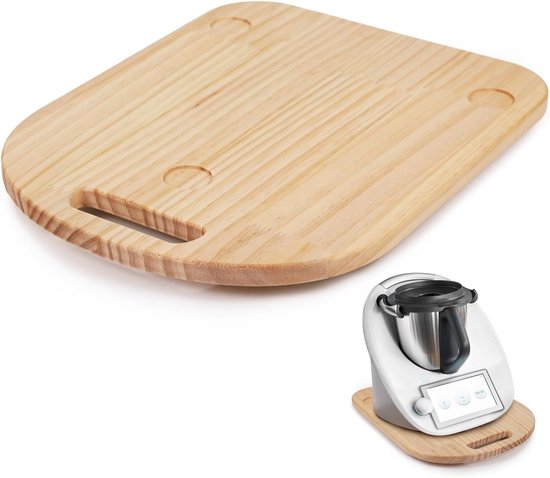 Houten Schuifbord - Keukenmachine Mat - Apparaat Verplaatsen - Met Handvat - 36x28 cm - Beige van houten