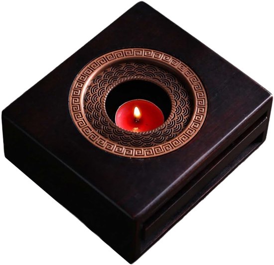 Houten Theepot Warmhouder met Bamboe Basis voor Theepotten en Koffiepotten, Geschikt voor de Meeste Theepotten, 15 x 13 x 6 cm