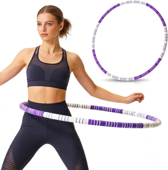 Hula Hoop voor Volwassenen, 1.1 kg voor Gewichtsverlies, 93 cm Diameter, 8 Segmenten, Verstelbare Fitness Hula Hoop voor Beginners en Gevorderden, Ideaal voor Thuistraining en Cardio Fitness van Merkloos