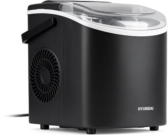 Hyundai Electronics - Elektrische Zelfreinigende IJsblokjesmachine - Compact en Draagbaar - 90W - Zwart