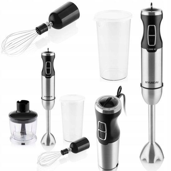 Hyundai Handblender 1000W Hb1000 Inox Voor Het Mixen Van Cocktails Met Hoge Kracht