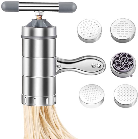 Ibenzoa® Compacte en veelzijdige handmatige pastamaker met 5 vormopties voor thuisgebruik van Merkloos