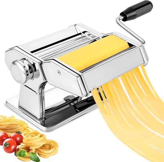 Ibenzoa® Handmatige pastamachine van roestvrij staal voor verse huisgemaakte pasta en spaghetti van Ibenzoa