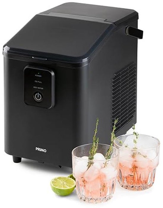Ice cube machine - 1L capacity - 12kg/24h production - 9 min preparation time - Matt black design van Merkloos