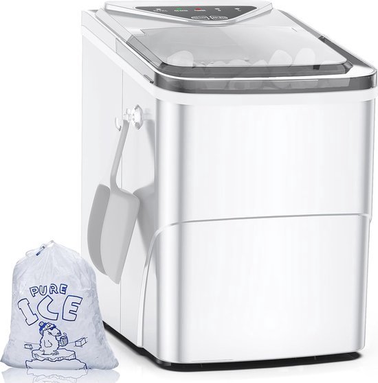 Ice Cube Machine - 2L Werkblad Ijsmaker met LED Display, Zilver van Vevor