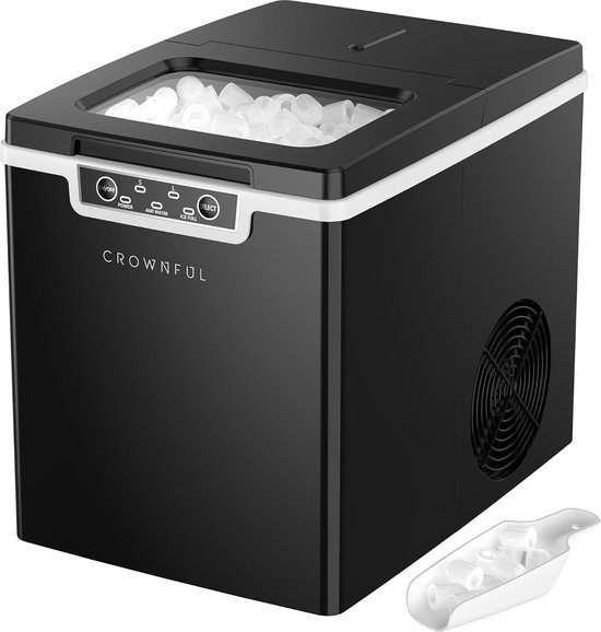 Ice Cube Maker - 9 Ice Cubes Ready in 8-10 Minutes - 26 lbs Ball Ice Cube in 24 Hours - Electric Ice Maker with Scoop and Basket, Black van Kismile