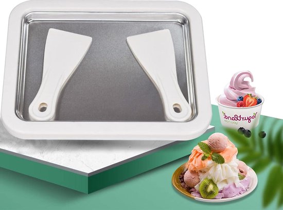 Ice Roll Plate Mini Gebakken Yoghurt Machine - Gerold Fruit Ijs Machine - Zelfgemaakte Fruit Ijs Plaat voor Gelato - Niet losgekoppeld. van Aerb