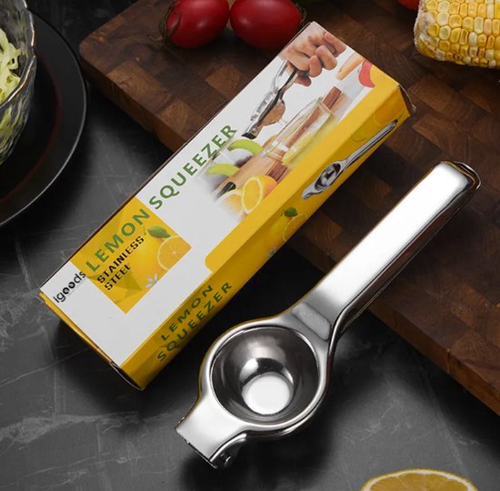 Igoods Citruspers - Limoenpers - Handmatige Citroenpers - RVS - Zilver van Merkloos