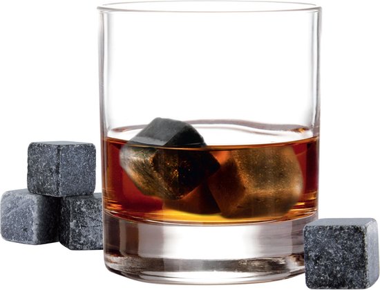 Igoods Whiskey Stones Set - 9 stuks - IJsblokjes - ijs smelt - met Opbergzak - Herbruikbare - Ice Cube - Drank Koeler van Igoods