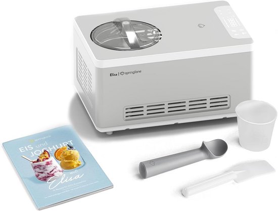 IJs en Yoghurtmaker 2-in-1 met Ingebouwde Koelcompressor, 2L Capaciteit, 180W, RVS Design van Springlane