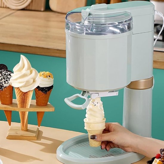 IJs Maker - Soft Serve Machine - Thuis Desserts Maken - Automatische Bediening - 1L Capaciteit - Wit