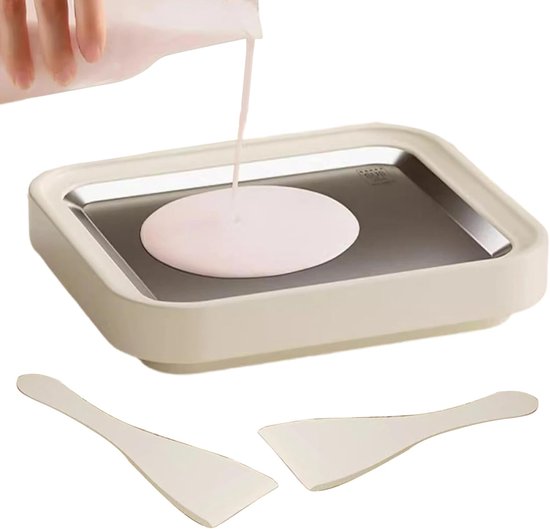 IJs Roll Maker - Dessert Maker - Zelf IJs Maken - Roestvrij Staal Plaat - Verschillende Maten - Wit