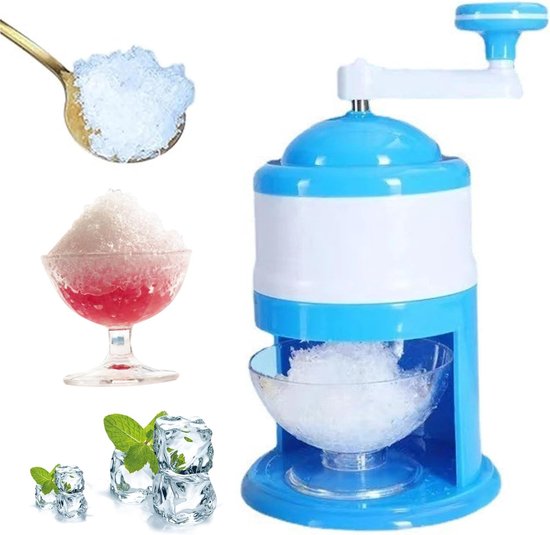 IJs Scheerapparaat - IJsmachine Sneeuwkegels - Zelfgemaakte Desserts - Handmatige Bediening - 27 cm - Blauw en Wit