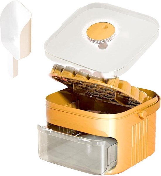 IJsbakje met Bak - Ijsblokjesmaker Herbruikbaar - Dranken Koelen - Persmechanisme Makkelijk Los - 15.5 x 11 x 15.5 cm