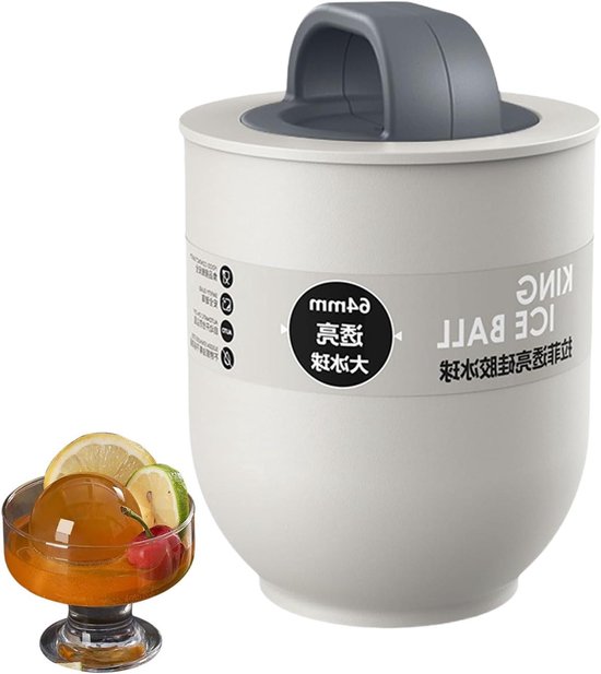 IJsbal Maker Mal - Ronde Kubus Mal - Dranken Koelen - Langzaam Smeltend IJs - 64 mm diameter - Zwart