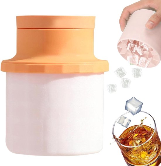 IJsballen Maker - IJsvorm Bekers - Dranken Koelen - Luchtdicht Deksel - 10x10x13 cm - Wit