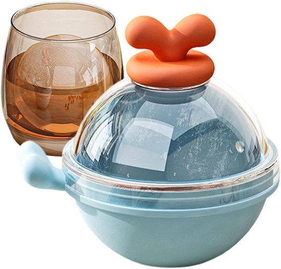 IJsballen Maker - Ronde IJsblokjes - Dranken Koelen - Makkelijk Loskomen - 9x8x8 cm - Blauw