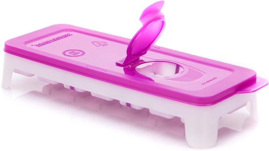 IJsblokjesbakje met Deksel - IJsklontjes Maker - Drankjes Koelen - Eenvoudig Losmaken - 14 Kubussen - Paars van Merkloos