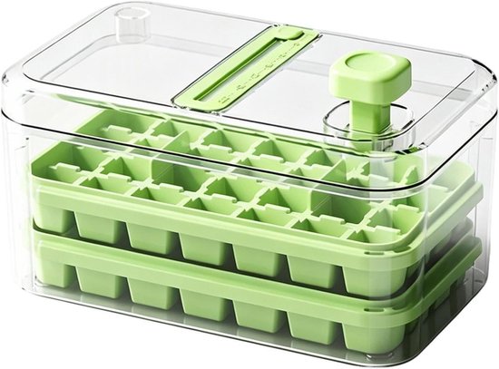 IJsblokjescontainer Vriezer - IJs Bollen Maker - Drankjes Koelen - 56 Compartimenten - 19.9cm Lengte - Transparant