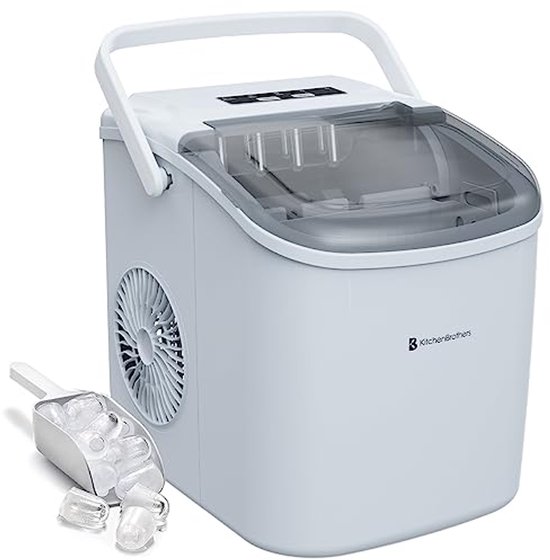 IJsblokjesmachine - 1.2L - 12kg/24h - Draagbaar met Handgreep - IJsblokjesmaker met IJsschep - Wit van MaxxHome