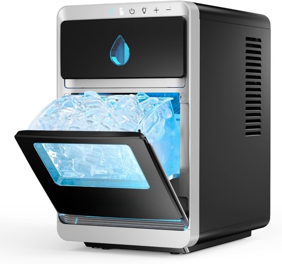 IJsblokjesmachine - 1,8L - Met IJsschep - Zelfreinigingsfunctie - 16 Blokjes / 12 Min - Zwart van Merkloos