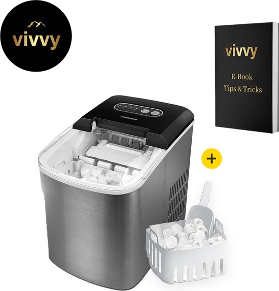 IJsblokjesmachine 2 In 1 - IJsklontjes Machine Binnen 10 Minuten - IJsblokjesmachine Crushed Ice Met Display - 100% Verkoeling Garantie - 2 Verschillende Grote IJsklontjes - 2.2 Liter van LifeGoods