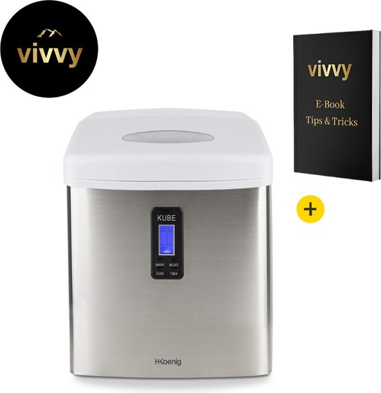 IJsblokjesmachine 2 In 1 - IJsklontjes Machine Binnen 12 Minuten - IJsblokjesmachine Crushed Ice Met Display - 100% Verkoeling Garantie - 3 Verschillende Grote IJsklontjes - 3.3 L van Merkloos