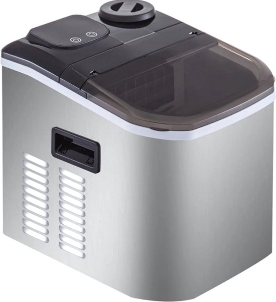 IJsblokjesmachine – 250W - IJsblokjesmaker met IJsschep – 24 blokjes per 15 minuten – Zelfreinigingsfunctie - Draagbaar - Zwart van Merkloos