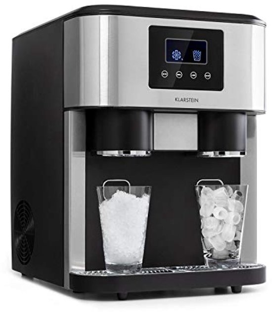IJsblokjesmachine - 3-in-1 voor ijsblokjes, crushed ice en ijswater, dagproductie 15-18 kg, zilverkleurig van Merkloos