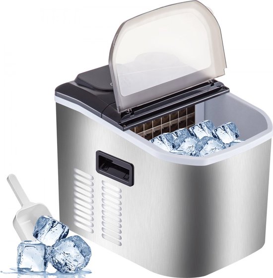 Ijsblokjesmachine 40Ibs/18kg Ijsmaker Ijsmachine Countertop Ice Maker Clear Ice Cubes 24 stuks Draagbare Fabrieksprijs van Vevor