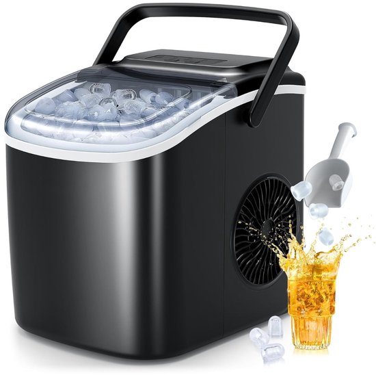 IJsblokjesmachine - 9 IJsblokjes in 6 Min - Zeer Stil – IJsblokjesmaker 12kg/24u - Zelfreinigend met 2 Formaten van Merkloos